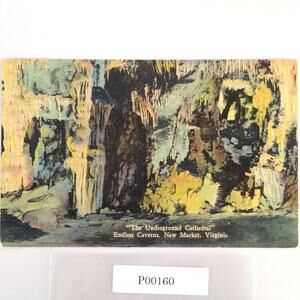 Vtg Endless Caverns New Market Virginia Linen Postcard 40s Underground Cathedral
